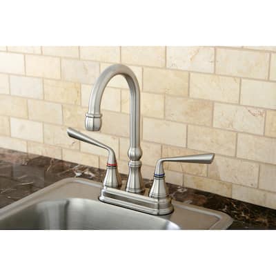 Kingston Brass Silver Sage Deck Mounted Bar Faucet with Metal Lever