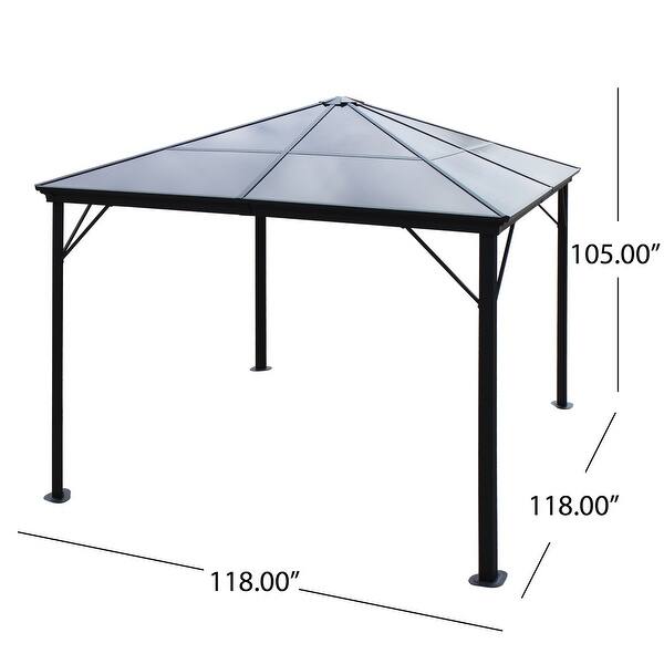 dimension image slide 0 of 2, Bailey Outdoor 10-foot Aluminum Gazebo by Christopher Knight Home