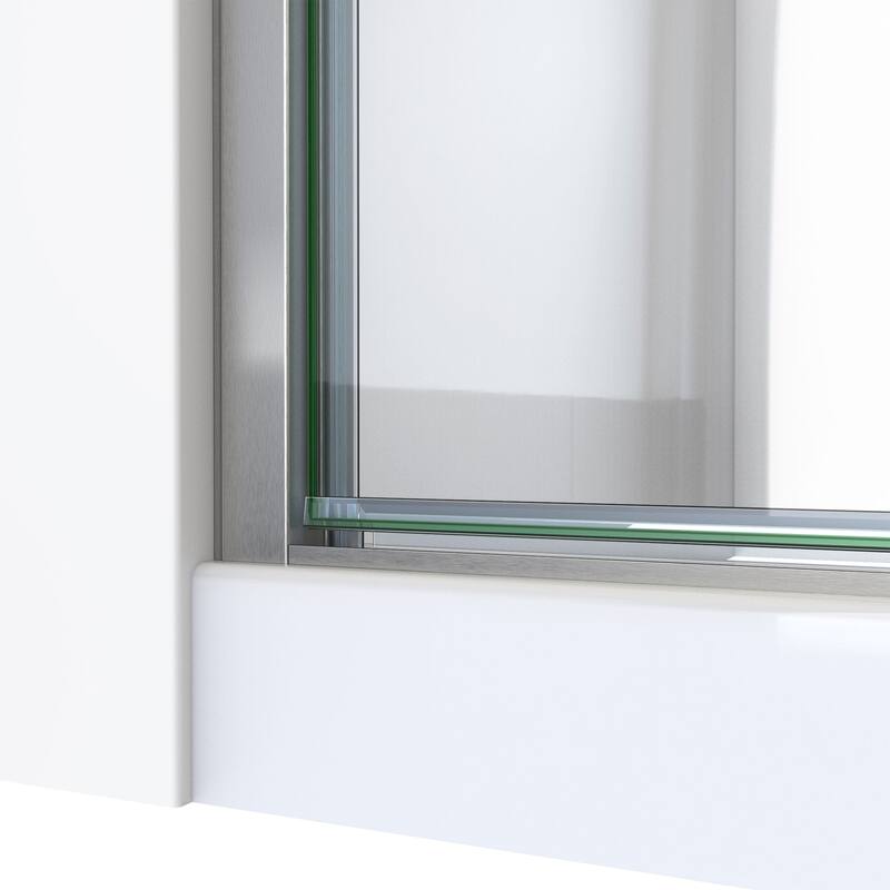 DreamLine Alliance Swing 33 in. W x 72 5/8 in. H Semi-Frameless Swing Shower Door in Brushed Nickel and Clear Glass