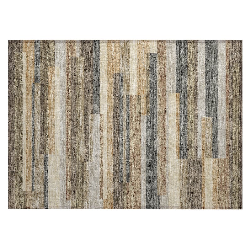 Machine Washable Indoor/ Outdoor Chantille Contempory Stripes Rug