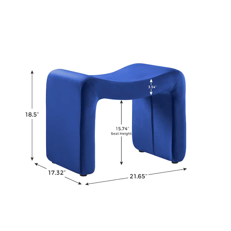 VANOMi Upholstered Pouf, Mid-Century Modern Ottoman, Cometemporary Foot Stool For Living Room Extra Vanity Seat For Small Space
