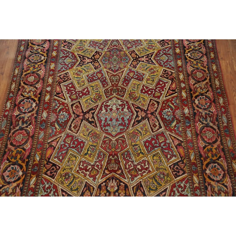 Kerman Ravar Antique Persian Rug Handmade Wool Carpet - 4'6" x 7'2"