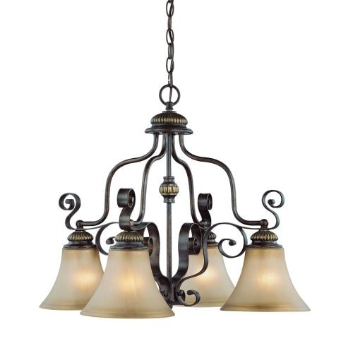 Jeremiah Lighting 26524 Kingsley Single Tier 4 Light Chandelier - 25.5 Inches Wide