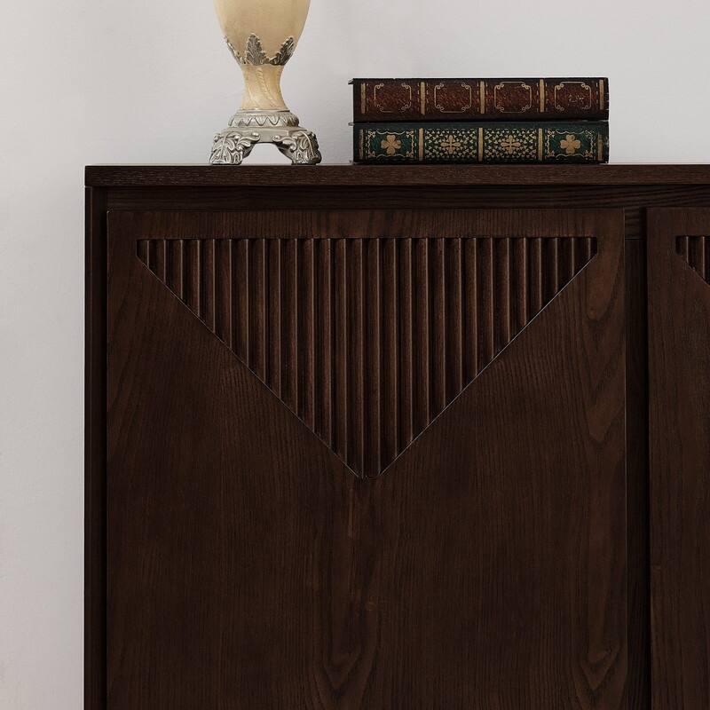 Mid Century Modern Narrow Buffet Cabinet with Storage, Side Cabinetfor Living Room or Entryway Organization