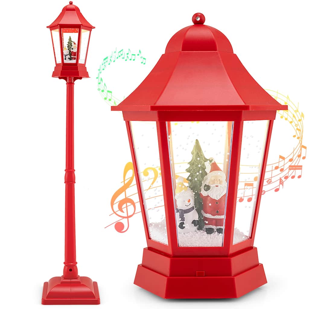 Gymax 5.3 Ft Musical Christmas Street Lamp w/ 8 Tunes 60 LED Lights