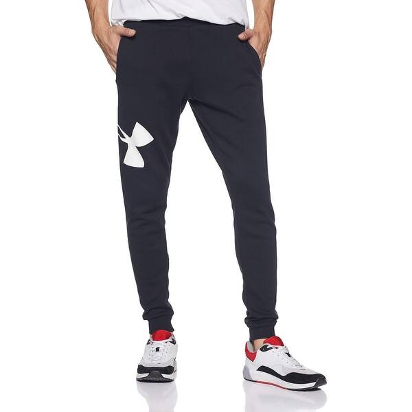 Shop Under Armour Mens Pants Black Size Xl Rival Fleece Logo