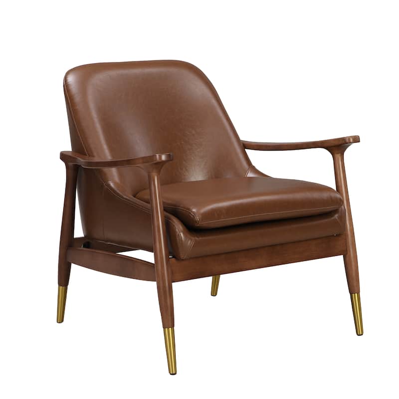 Amber Faux Leather Modern Lounge Chair by Christopher Knight Home