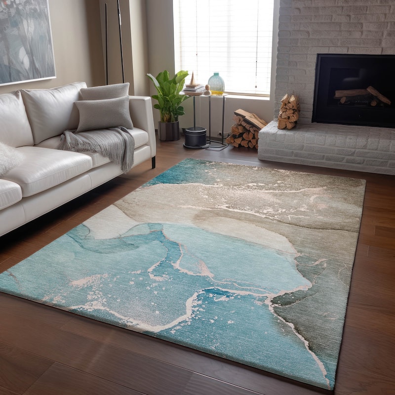 Premium Washable Super Soft Abstract Flow Contemporary Mayfield Rug