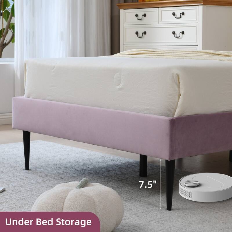 Upholstered Bed with Unique Seashell Headboard