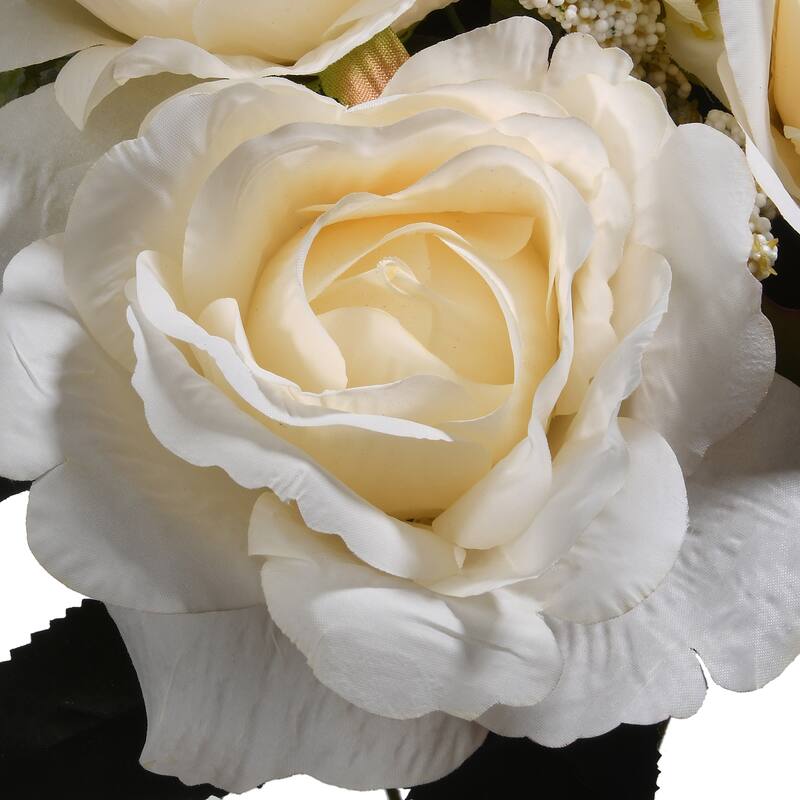 National Tree Company 19 in. Cream Rose Bundle