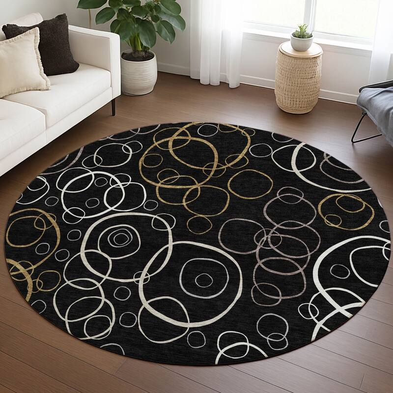 Machine Washable Indoor/ Outdoor Contemporary Nexus Chantille Rug