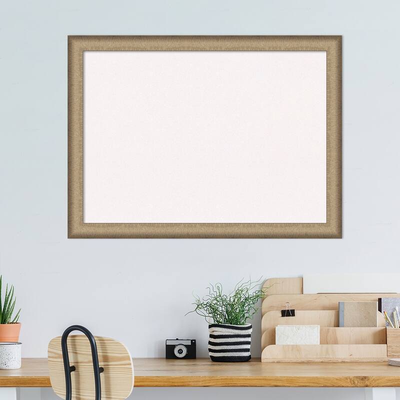 Elegant Brushed Narrow Framed White Corkboard Bulletin Board