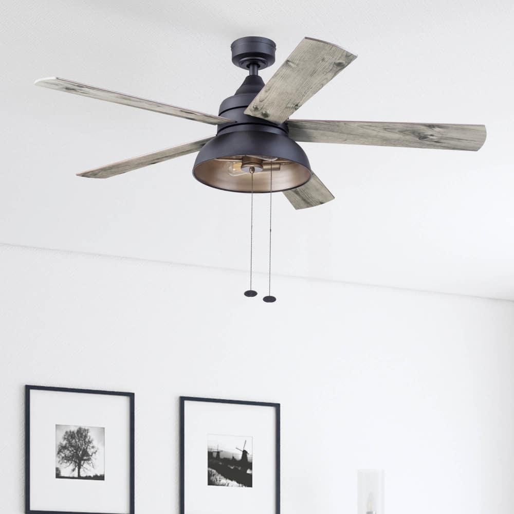 52" Prominence Home Brightondale Indoor/Outdoor Industrial Farmhouse Ceiling Fan, Damp Rated