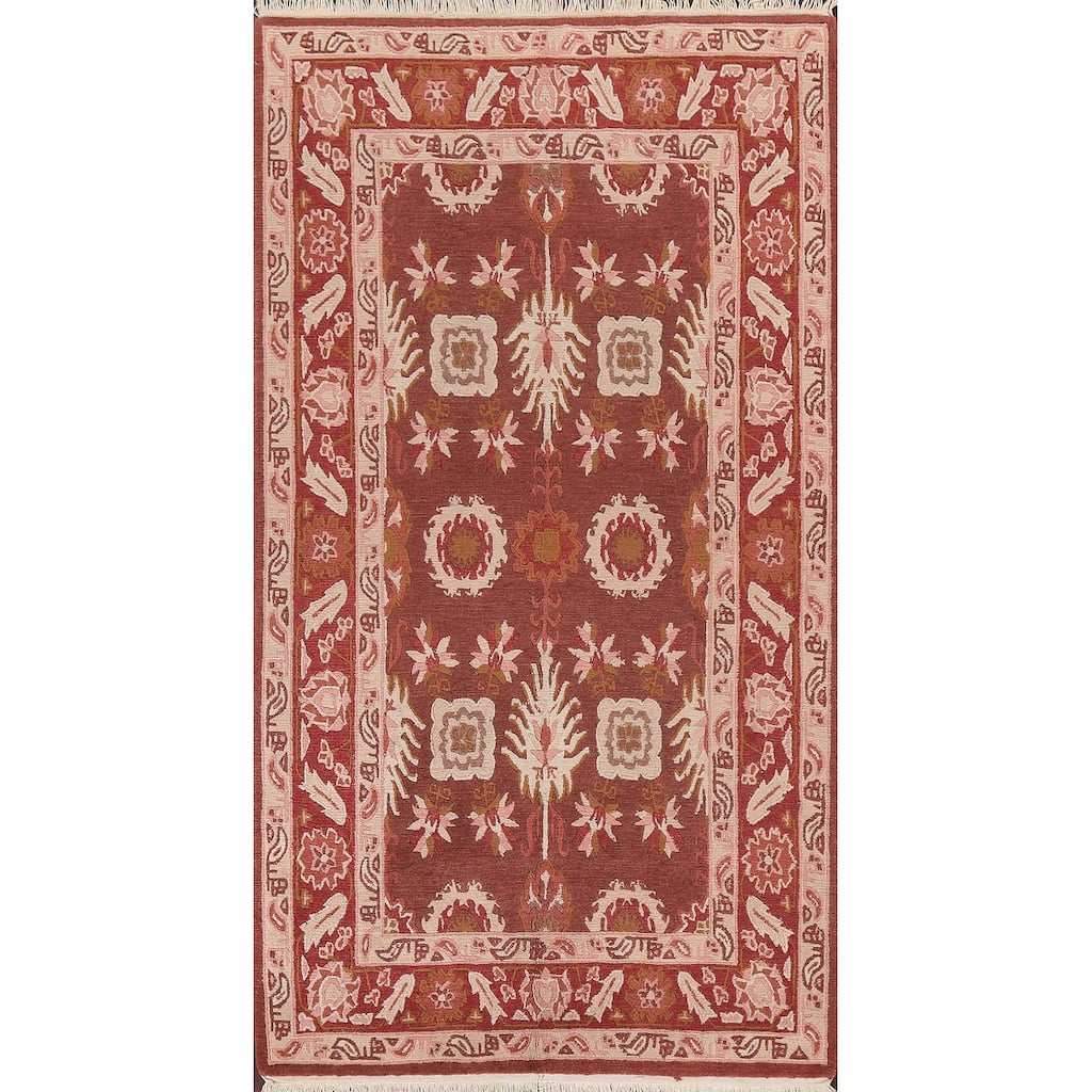 Nepalese Vegetable Dye Oriental Area Rug Hand-knotted Wool Carpet - 5'0" x 8'6"
