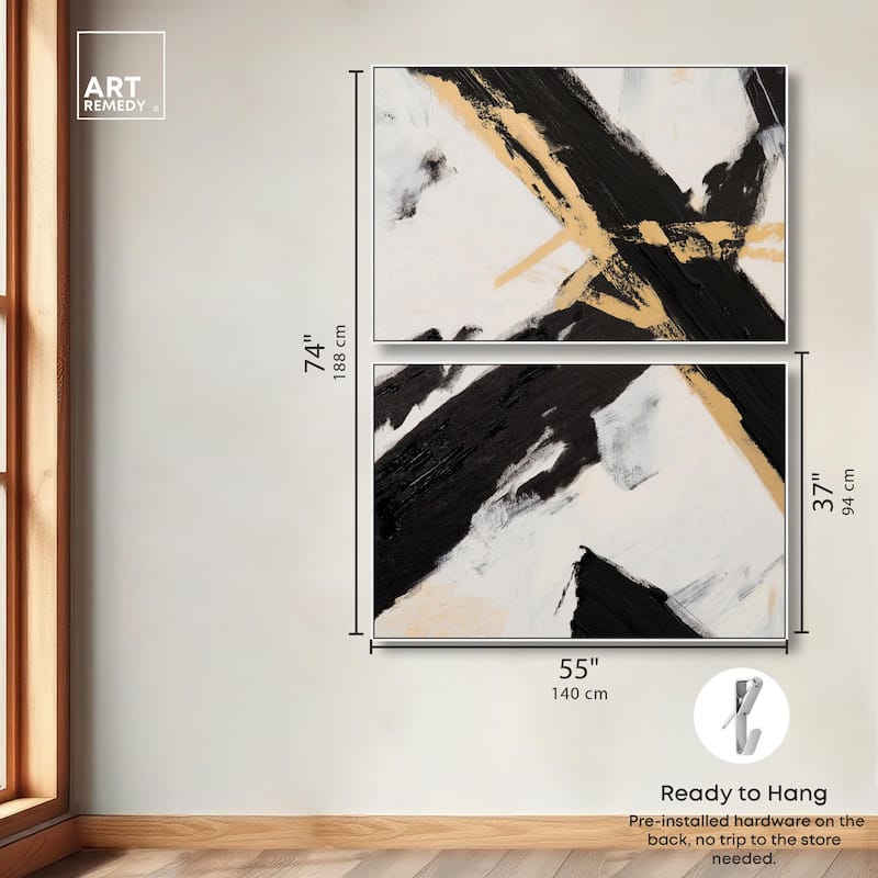 Weight of Black III Canvas Set of 2 by Art Remedy