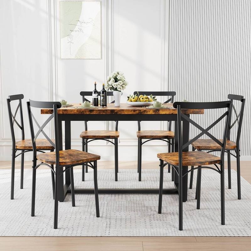 7 PCS Dining Set for 6 Kitchen, Breakfast Nook