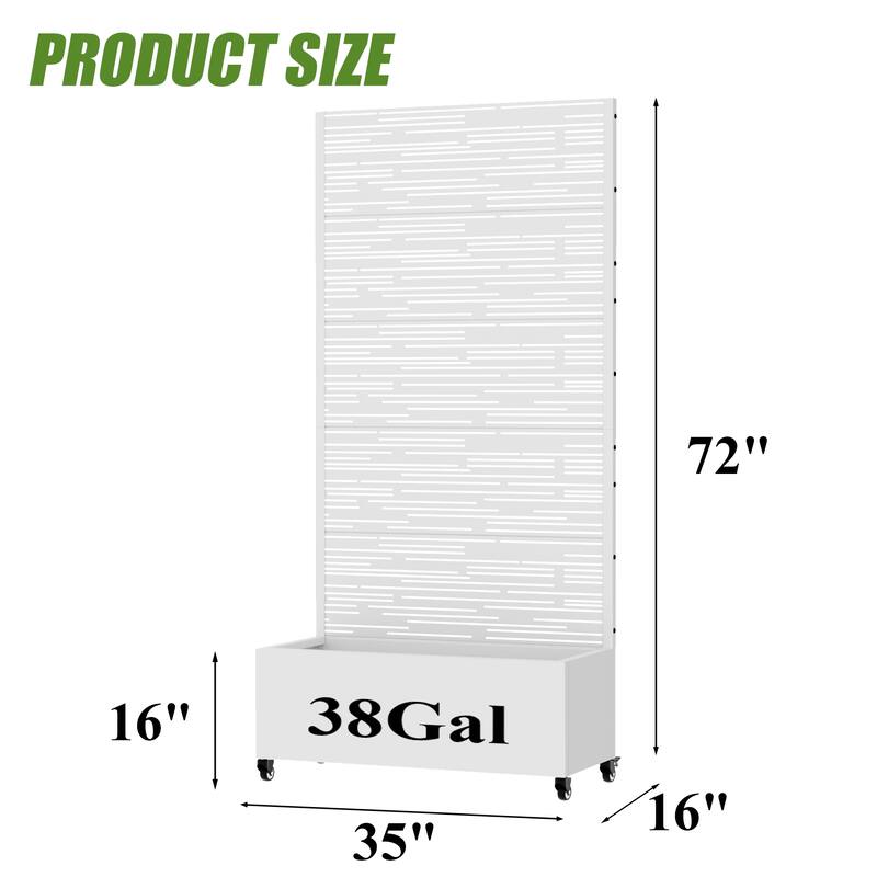 Raised Garden Bed Planter with Trellis Movable Planter Box with Lockable Wheels