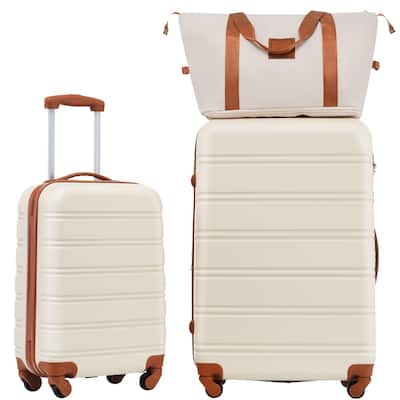 Hardshell Luggage Sets 2Pcs + Bag Spinner Suitcase with TSA Lock Lightweight 20" + 28"