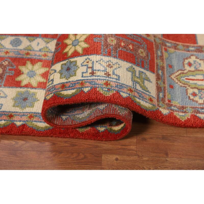 Tribal Geometric Ziegler Area Rug Hand-Knotted Oriental Wool Carpet - 7'10"x 9'8"