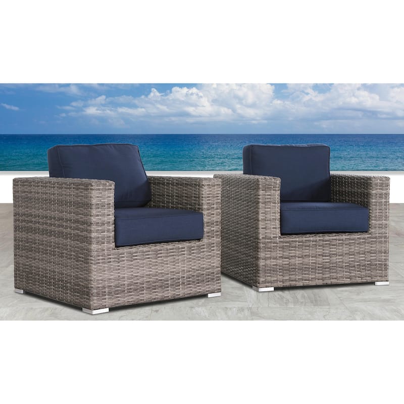 Resort Grade Club Patio Chair with Sunbrella Cushions - Navy Blue