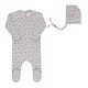 preview thumbnail 4 of 4, Ely's & Co. Garden Floral Print Collection - Footie + Bonnet Blue - 1 Month