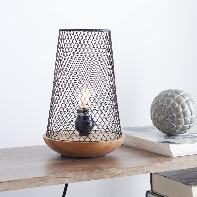 SAFAVIEH Lighting Haynes Modern Industrial 10-inch Table Lamp - 7"W x 7"D x 10"H