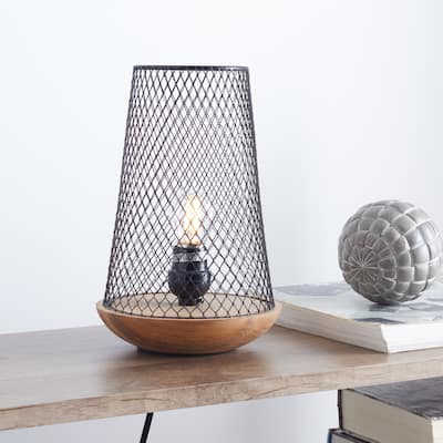 SAFAVIEH Lighting Haynes Modern Industrial 10-inch Table Lamp - 7 in. W x 7 in. D x 10 in. H