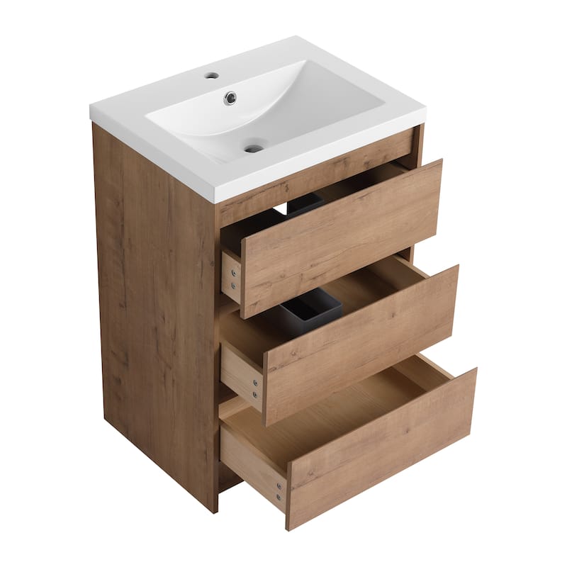 BNK 24''/36''/72'' Bathroom Vanity With Sink, Freestanding Bathroom Vanity with Soft Close Doors and Shelf