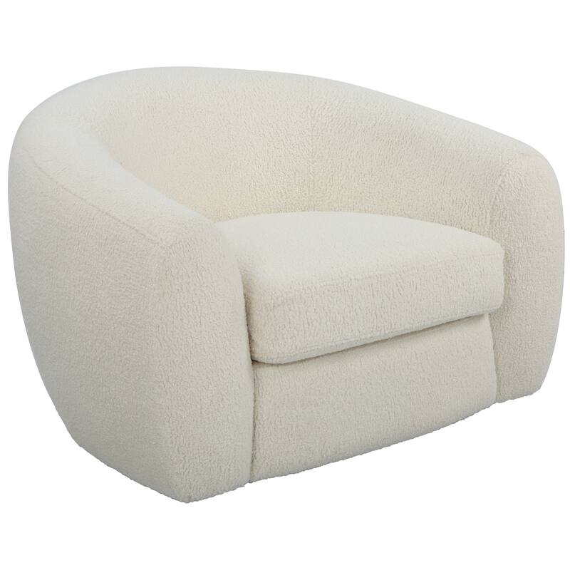 Uttermost Capra Art Deco White Swivel Chair - 43"W x 28"H x 37"D