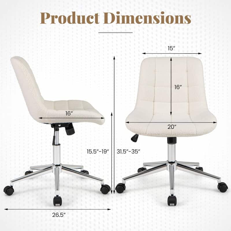 Modern White Vanity Chair Rolling Swivel Office Desk Chair