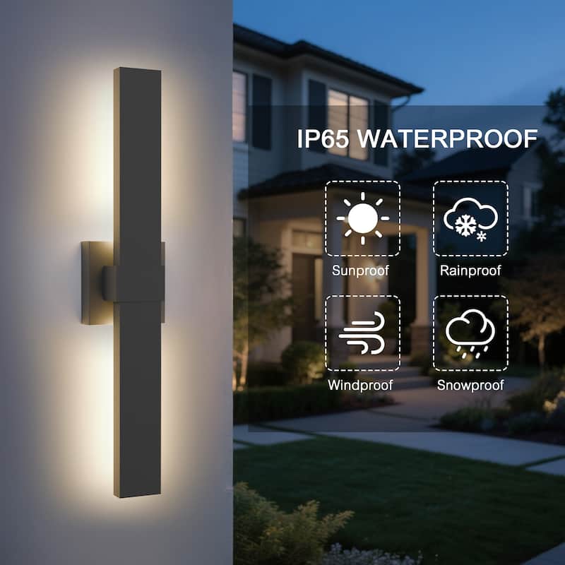 1-Light Black/White Aluminum LED Outdoor Wall Sconce