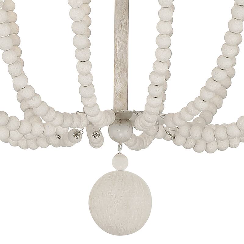 Cauhu 4-light Farmhouse Coastal Beaded Empire Chandelier for Dining Room - 16'' W x 16'' D x 27'' H