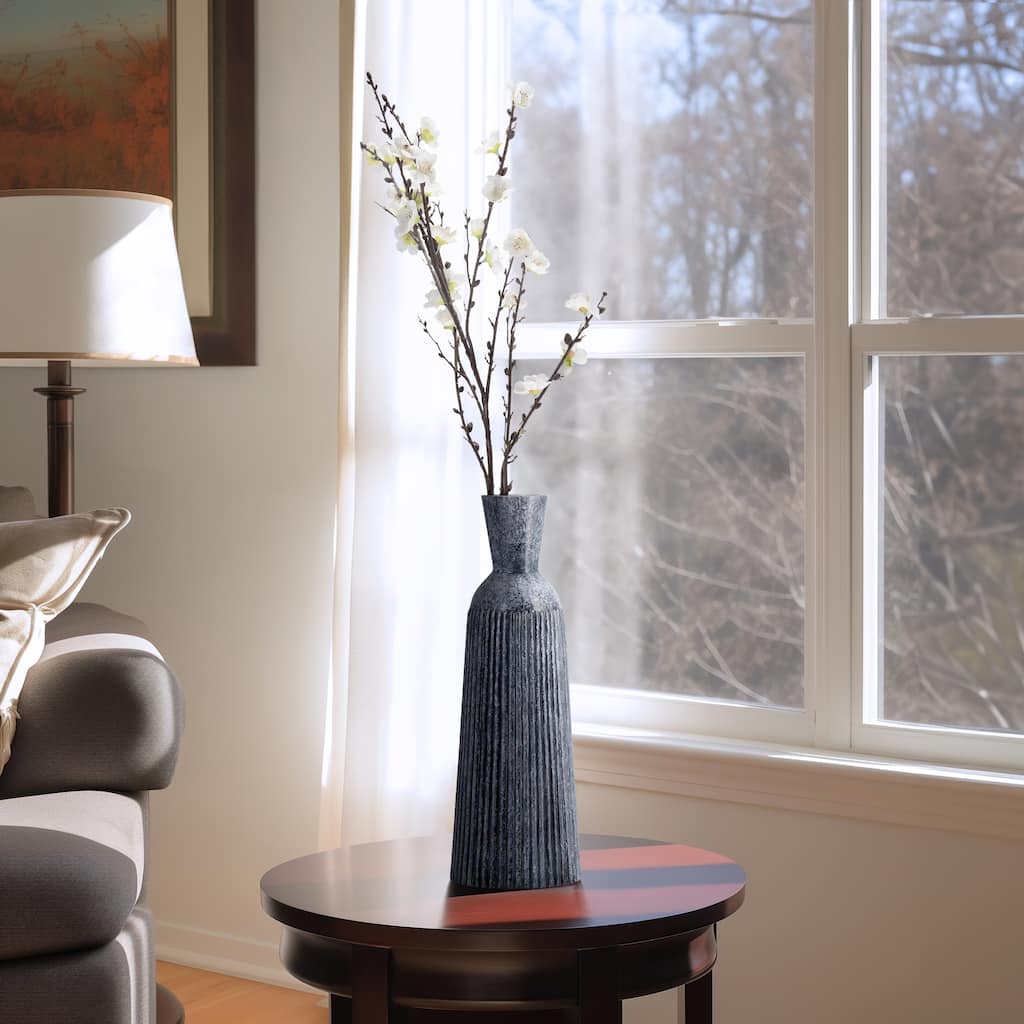 Sagebrook Home Grooved Glass Vase
