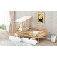 preview thumbnail 12 of 16, Twin Size House Low Loft Bed with Two Storage Drawers,Fence and Sturdy Pine Frame