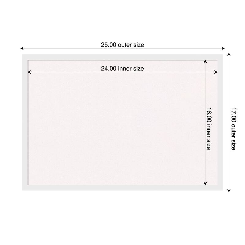 Incline White Wood Framed Cork Board - Bulletin Board, Organization Board, Pin Board - White - 25 x 17 in