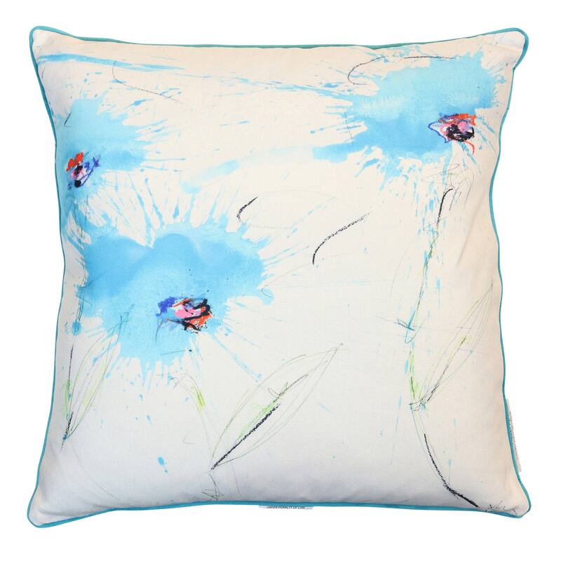 StyleCraft Azure Petal Drift Pillow - Multicolor - 24" x 24"