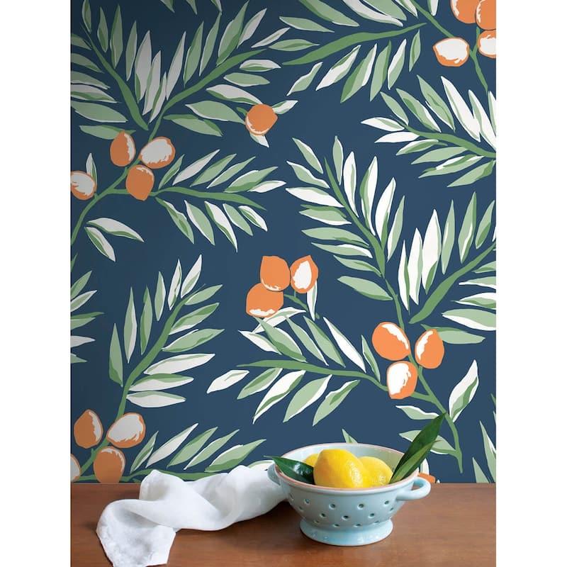 NextWall Citrus Branch Peel and Stick Removable Wallpaper - 20.5 in. W x 18 ft. L