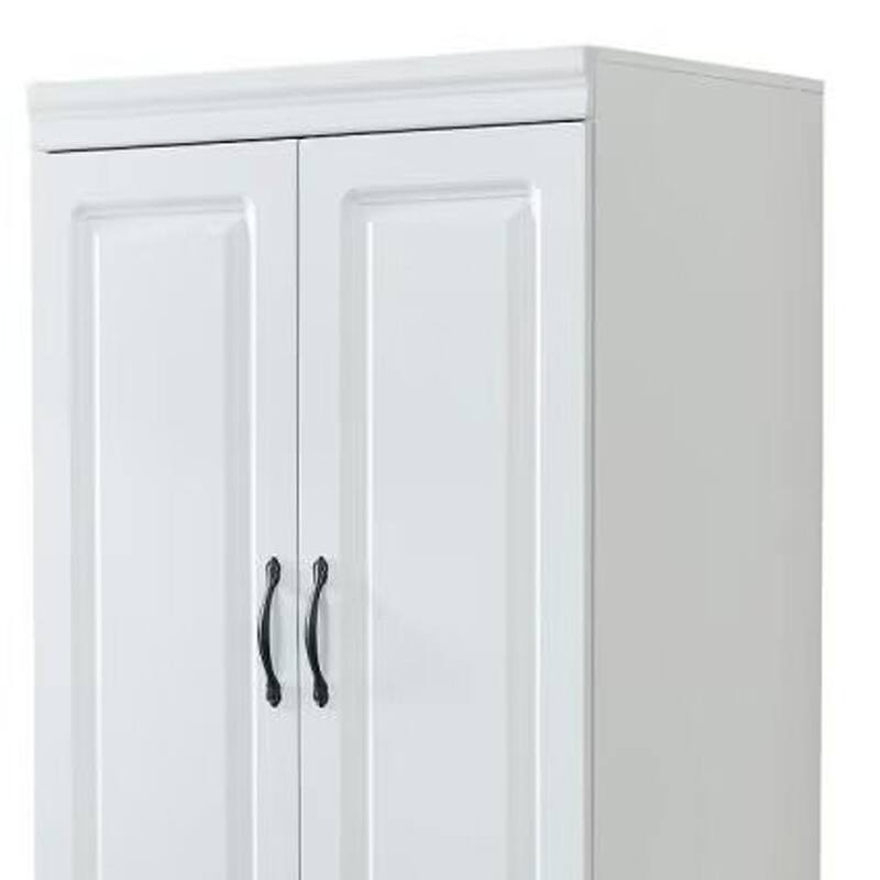 HomeRoots 74" White Two Door Two Drawer Combo Dresser