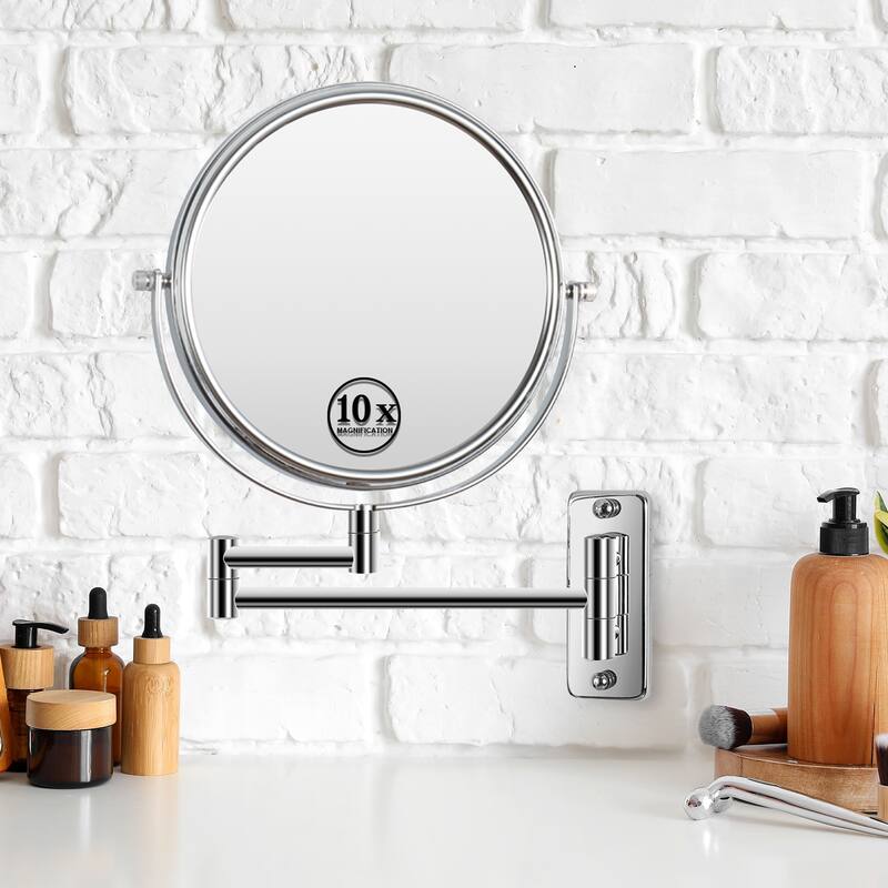 Hansabenne 8" x 8" Wall Mounted Makeup Mirror Double Sided Magnifying Mirror