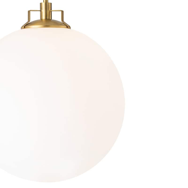 Mininalist 1-Light Single Glass Frosted Globe Pendant - 15.7in