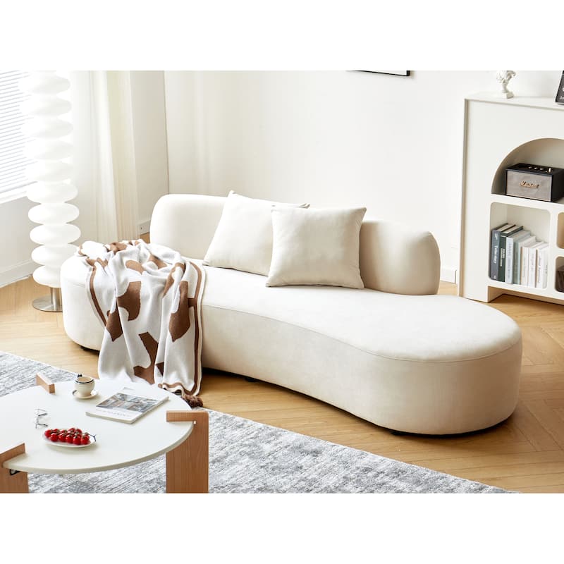 90.2'' Elegant Half Moon Design Curved Luxury 4-Seat Sofa with High-Density Foam Filled