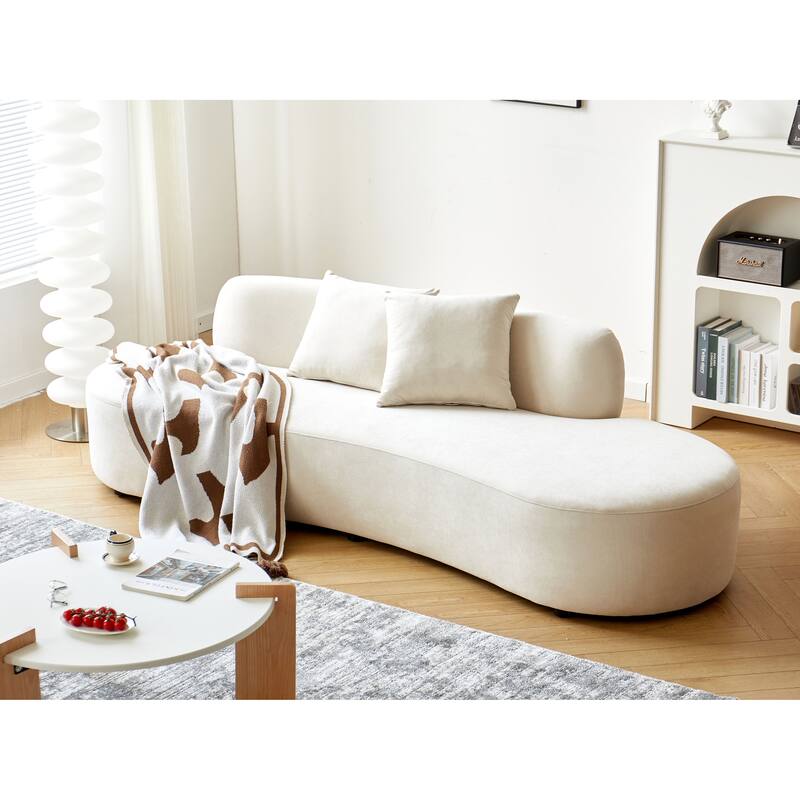 US Pride Furniture 90.2 inch Elegant Half Moon Design Curved Luxury 4-Seat Sofa with High-Density Foam Filled