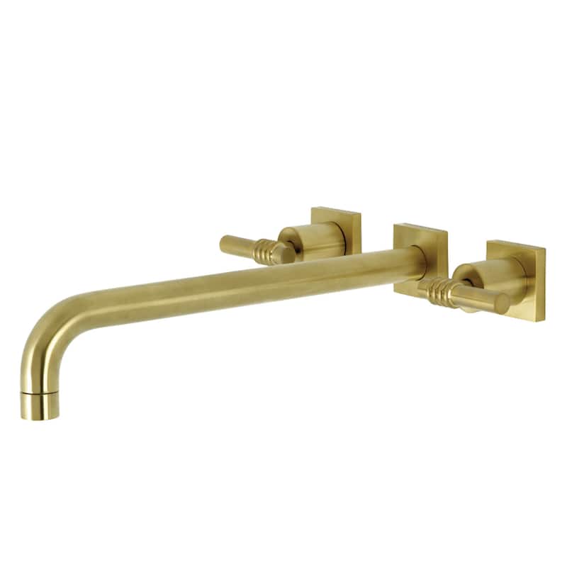 Kingston Brass Milano Wall Mounted Roman Tub Filler - Brushed Brass