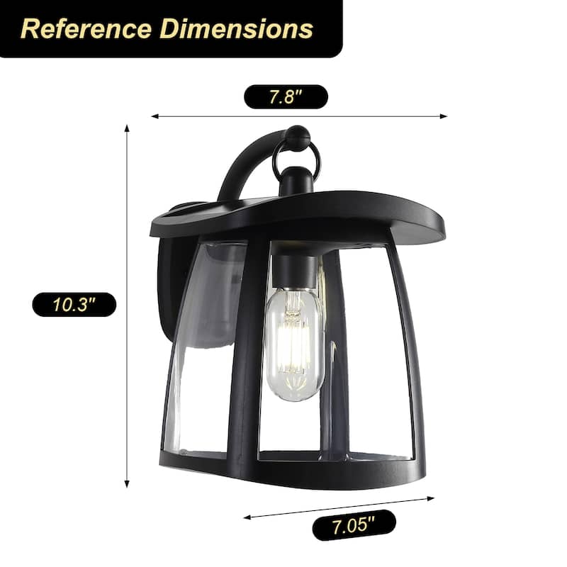 Sofucor Black Outdoor Waterproof Solar Wall Sconce Light 4 Lighting Modes-10in H - N/A