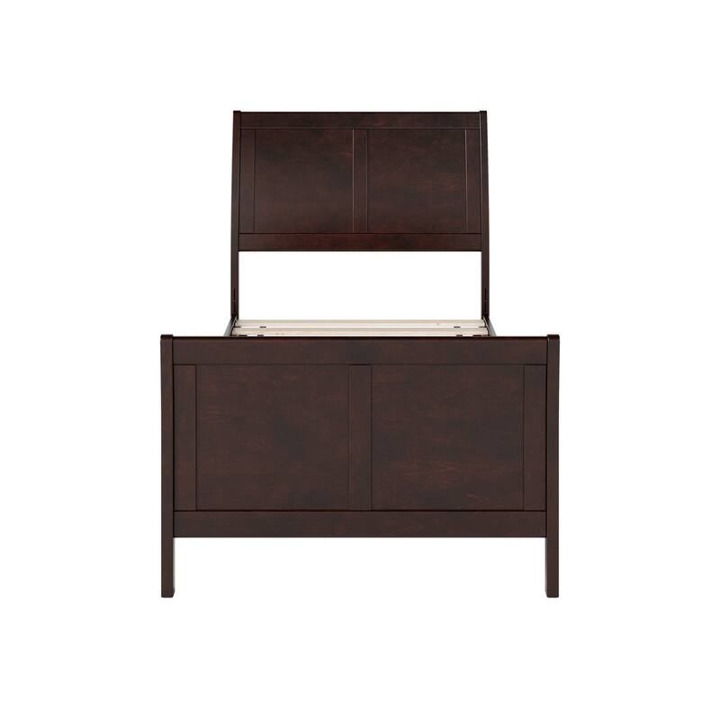 Valencia Solid Wood Low Profile Sleigh Platform Bed with Matching Footboard