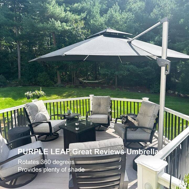 PURPLE LEAF 10 x 13ft Outdoor Rectangle Large Cantilever Umbrella