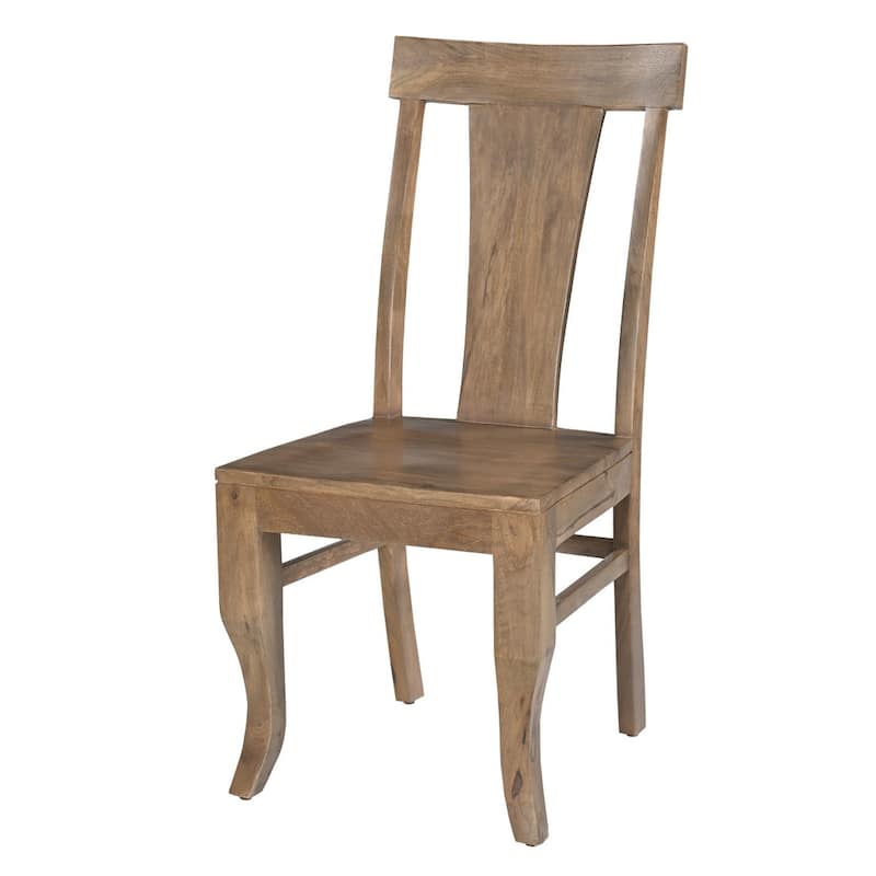 HomeRoots Set of Two Brown Solid Wood Slat Back Dining Side Chairs - 18 in. x 39 in. x 18 in.