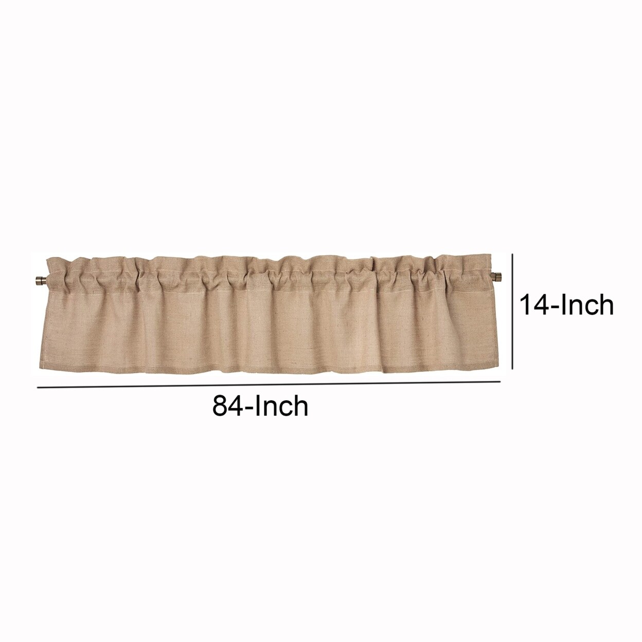 Shop Black Friday Deals On Burlap Valance With Textured Details Natural Brown On Sale Overstock 31820451