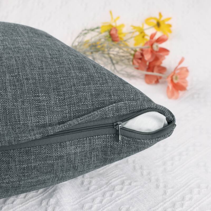 2 Packs Linen Decorative Throw Pillow Cover Solid Contemporary Pillow Cover
