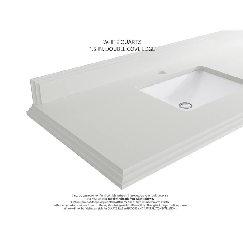 Willow Collections 36 x 22 Charlotte D Right Offset Sink Bathroom Vanity with Countertop